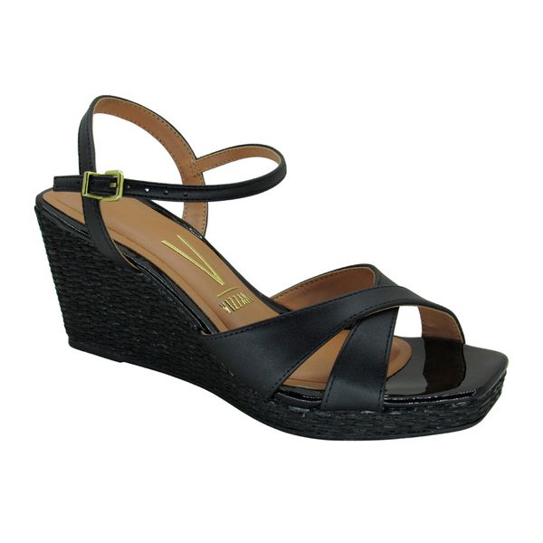 Sandália Feminino Anabela Vizzano 6453102 Preto