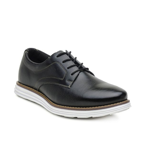 Sapato Masculino Couro Oxford Dmazons Tradicional Preto