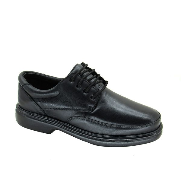 Sapato Casual Masculino Luflex 6032 Couro Conforto Preto 