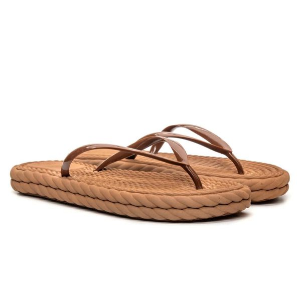 Chinelo Feminino Flip Flop Nuvem Flat Leve e Confortável CARAMELO