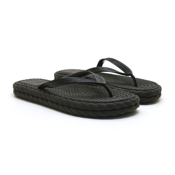 Chinelo Feminino Flip Flop Nuvem Flat Leve e Confortável Preto
