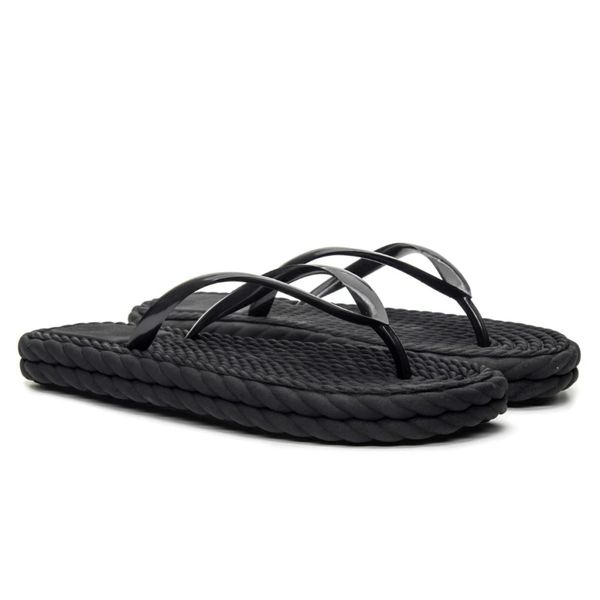 Chinelo Feminino Flip Flop Nuvem Flat Leve e Confortável Preto