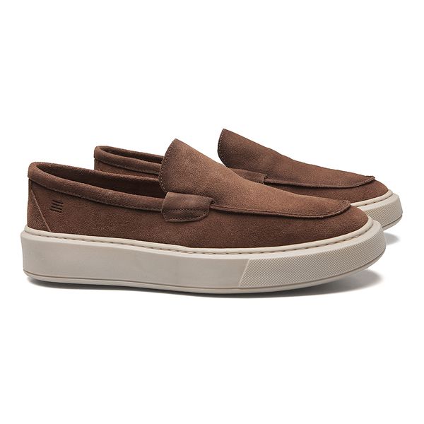 SAPATO MOCASSIM MASCULINO CASUAL EM COURO MARROM -... - SERGIO`S