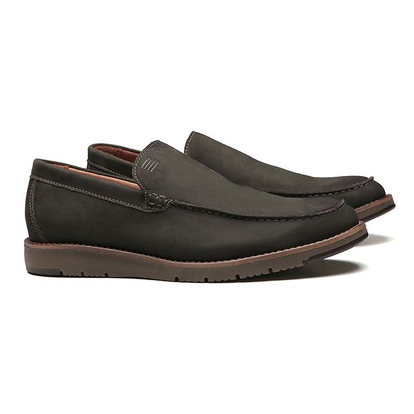 SAPATO MOCASSIM MASCULINO CASUAL EM COURO CINZA - ... - SERGIO`S