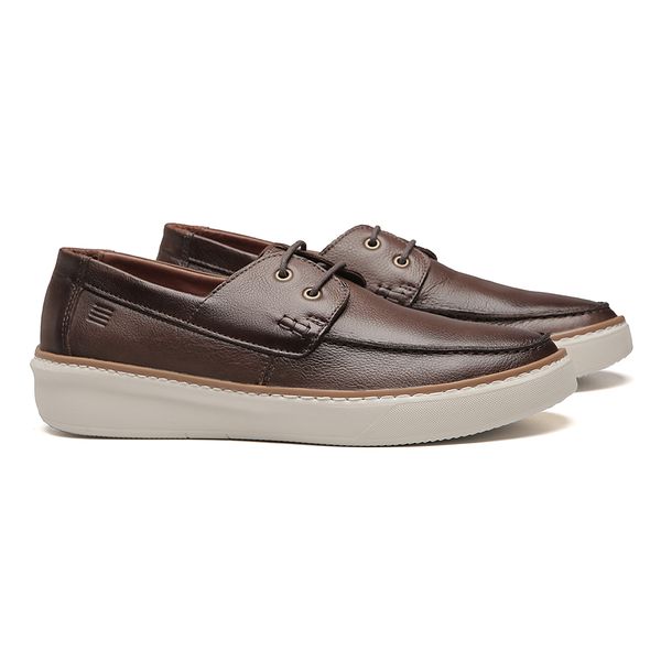 SAPATO DOCKSIDE MASCULINO CASUAL EM COURO MARROM -... - SERGIO`S