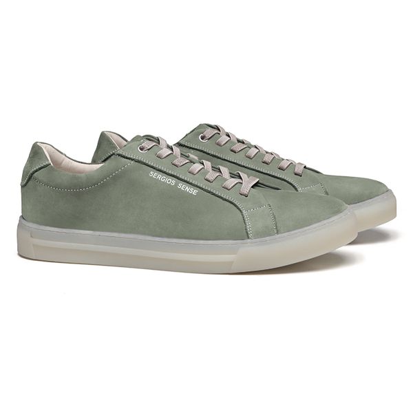 TÊNIS MASCULINO CASUAL EM COURO VERDE COM CONFORTO... - SERGIO`S