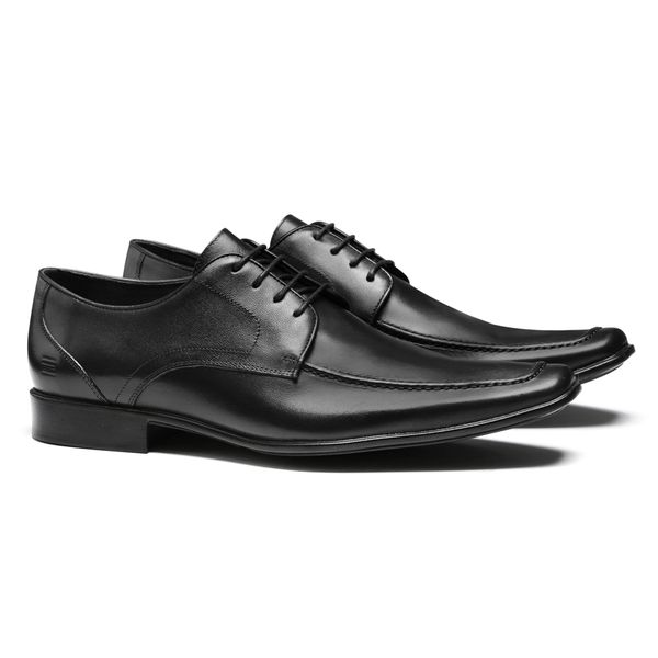 Sapato Masculino Derby Em Couro Preto - 0248 3569B... - SERGIO`S