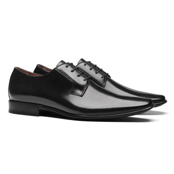 Sapato Derby Masculino Social Em Couro Preto - 024... - SERGIO`S