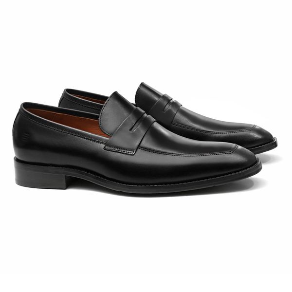 SAPATO LOAFER MASCULINO SOCIAL EM COURO PRETO COM ... - SERGIO`S