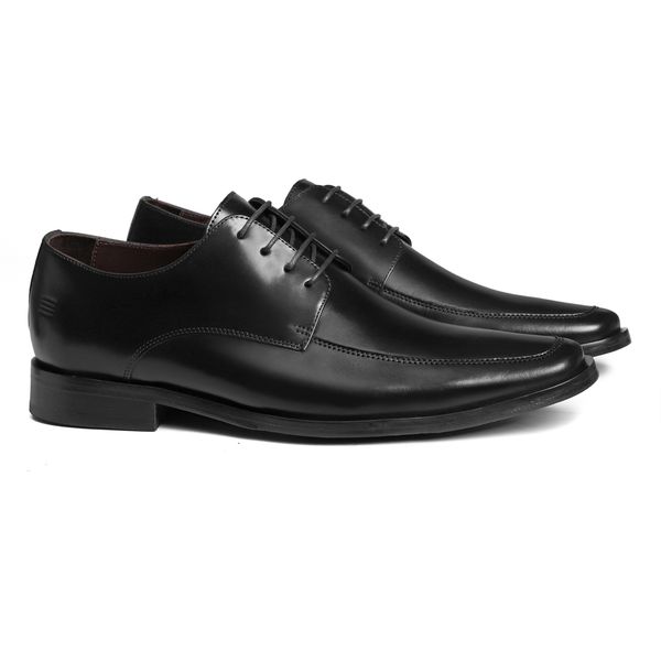 Sapato Derby Masculino Social Em Couro Preto - 024... - SERGIO`S