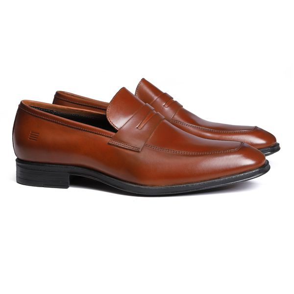 Sapato Penny Loafer Masculino Social Em Couro Marr... - SERGIO`S