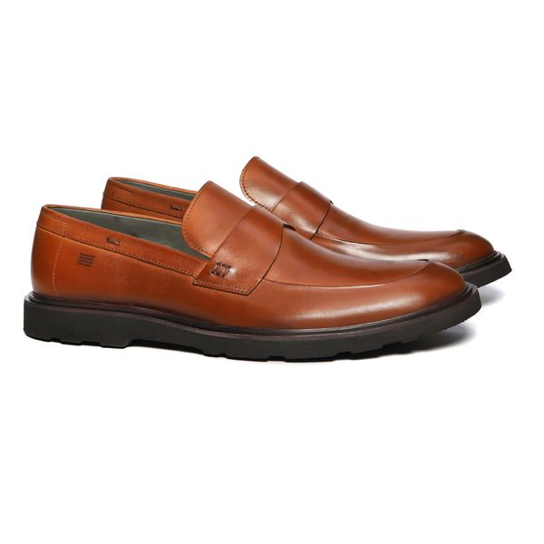 Sapato Mocassim Social Masculino Em Couro Whisky -... - SERGIO`S