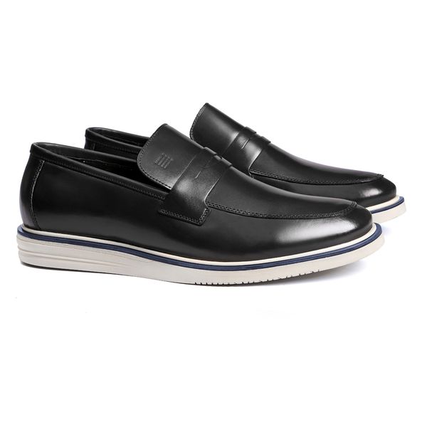 Sapato Loafer Masculino Social Em Couro Preto - 00... - SERGIO`S