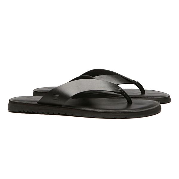 CHINELO MASCULINO CASUAL EM COURO PRETO - 0043 110... - SERGIO`S