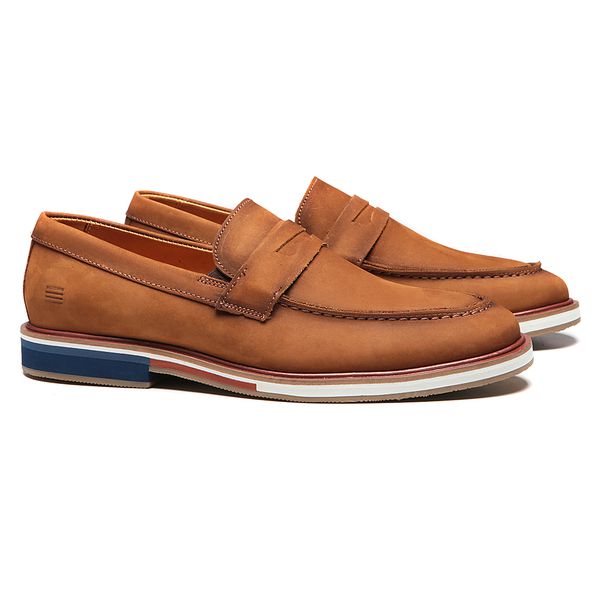 SAPATO LOAFER MASCULINO SOCIAL EM COURO MARROM - 0... - SERGIO`S