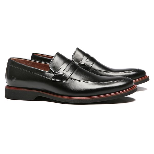 SAPATO LOAFER MASCULINO SOCIAL EM COURO PRETO - 00... - SERGIO`S