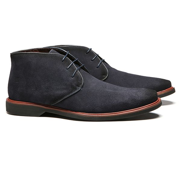 BOTA DERBY MASCULINA CASUAL EM COURO AZUL - 0028 8... - SERGIO`S