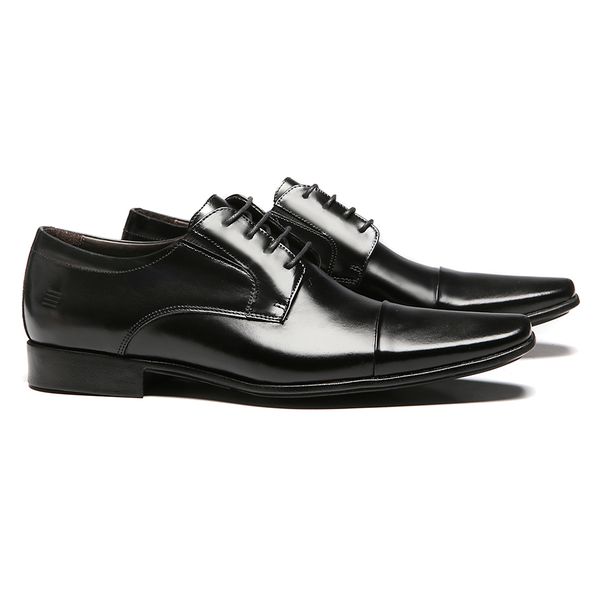 SAPATO DERBY MASCULINO SOCIAL EM COURO PRETO - 024... - SERGIO`S