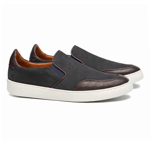 Slip-On Masculino Em Couro Preto - 0128 347065 CHA... - SERGIO`S