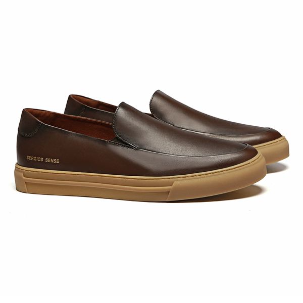  SAPATO MOCASSIM MASCULINO CASUAL EM COURO MARROM ... - SERGIO`S