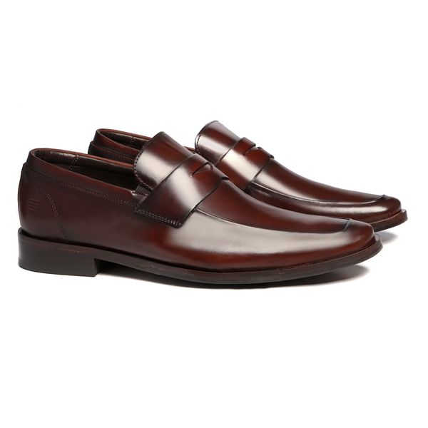 Sapato Loafer Mocassim Em Couro Marrom - 0248 8706... - SERGIO`S