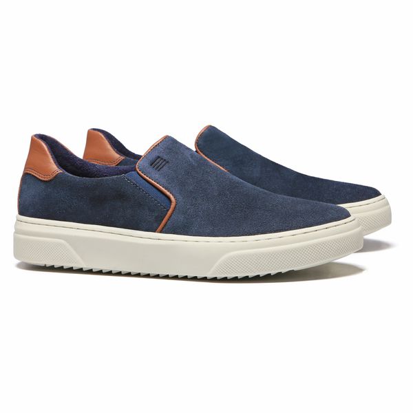 SLIP-ON MASCULINO CASUAL EM COURO AZUL MARINHO - 0... - SERGIO`S