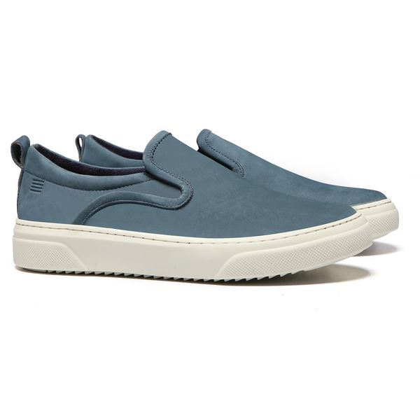 SLIP-ON MASCULINO CASUAL EM COURO AZUL - 0129 364... - SERGIO`S