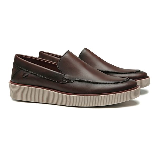 MOCASSIM MASCULINO CASUAL EM COURO MARROM - 0023 3... - SERGIO`S