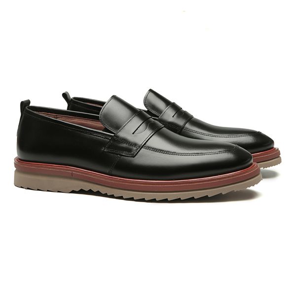 SAPATO LOAFER MASCULINO CASUAL EM COURO PRETO - 00... - SERGIO`S
