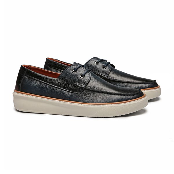 SAPATO DOCKSIDE MASCULINO CASUAL EM COURO AZUL - ... - SERGIO`S