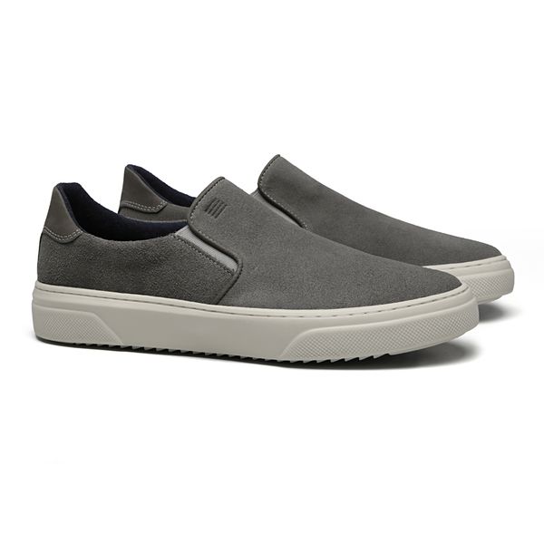 SLIP-ON MASCULINO CASUAL EM COURO CINZA - 0129 360... - SERGIO`S