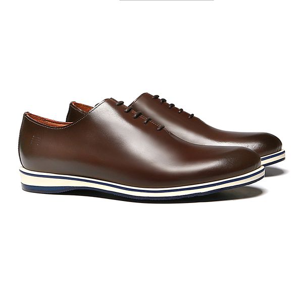 SAPATO OXFORD MASCULINO CASUAL EM COURO MARROM - ... - SERGIO`S