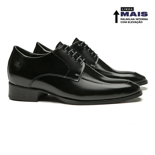 SAPATO DERBY MASCULINO SOCIAL EM COURO PRETO - 035... - SERGIO`S