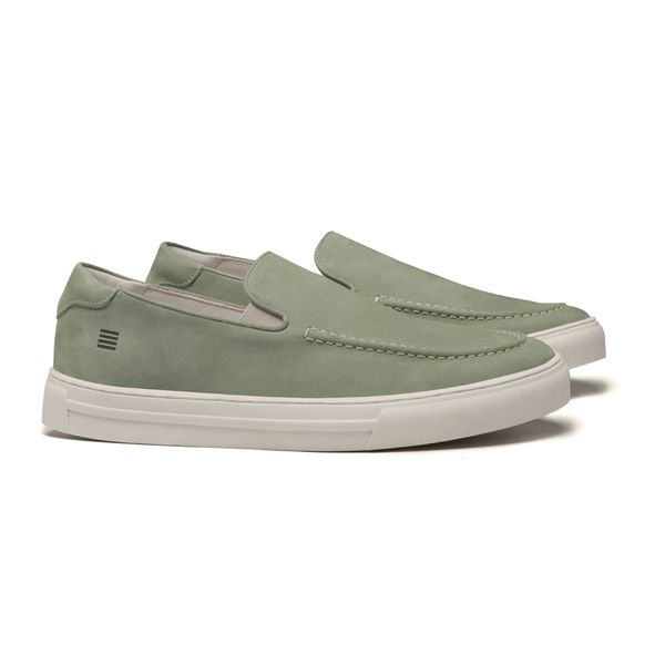 SAPATO MOCASSIM MASCULINO CASUAL EM COURO VERDE CO... - SERGIO`S