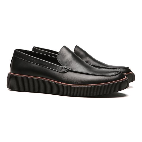 SAPATO MOCASSIM MASCULINO CASUAL EM COURO PRETO -... - SERGIO`S