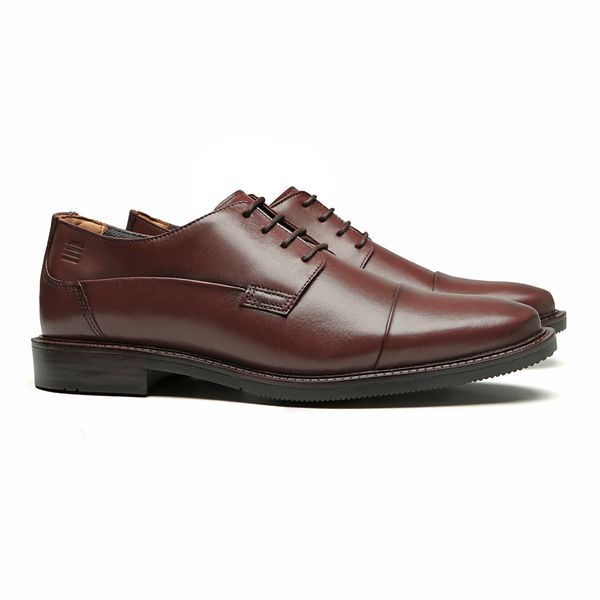 SAPATO DERBY MASCULINO SOCIAL EM COURO MARROM - 00... - SERGIO`S