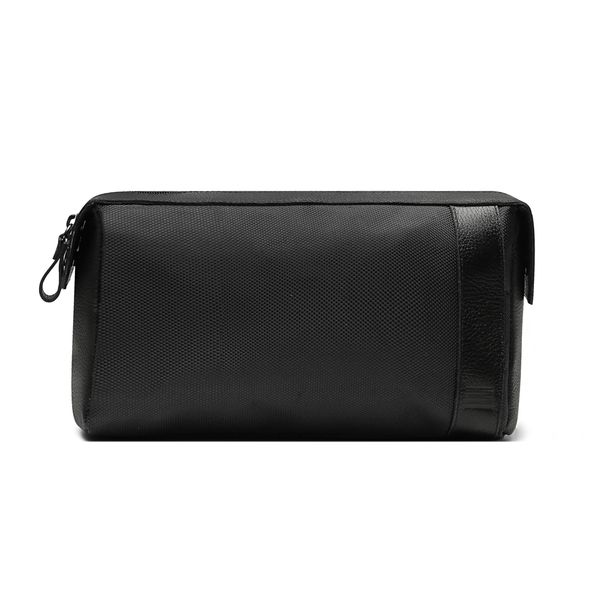 NECESSAIRE MASCULINA EM NYLON E COURO PRETA - 0039... - SERGIO`S