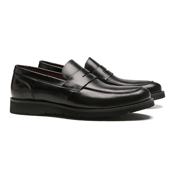 SAPATO LOAFER MASCULINO SOCIAL EM COURO PRETO COM ... - SERGIO`S