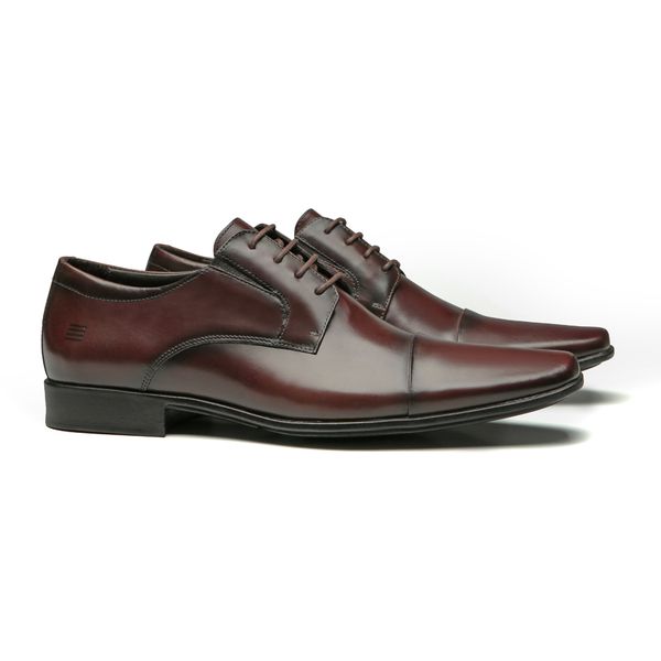 SAPATO DERBY MASCULINO SOCIAL EM COURO MARROM - 02... - SERGIO`S