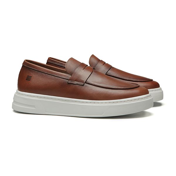 SAPATO LOAFER MASCULINO CASUAL EM COURO MARROM COM... - SERGIO`S