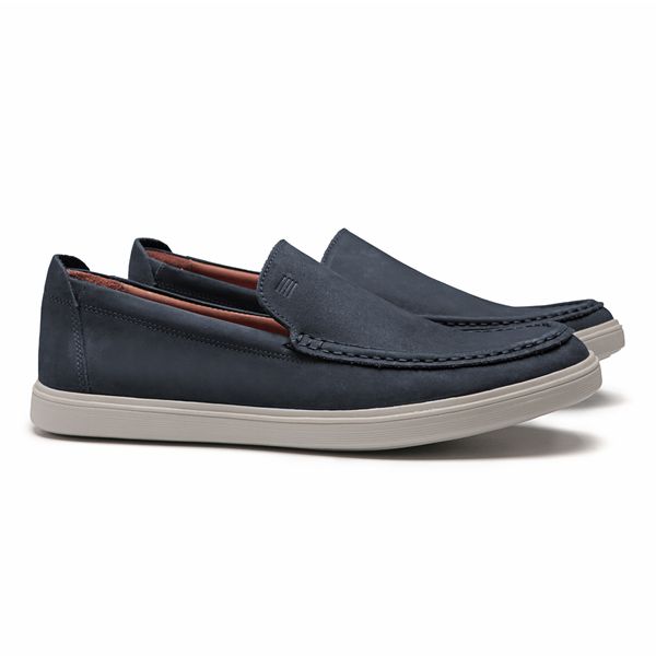 SAPATO MOCASSIM MASCULINO CASUAL EM COURO AZUL - 0... - SERGIO`S