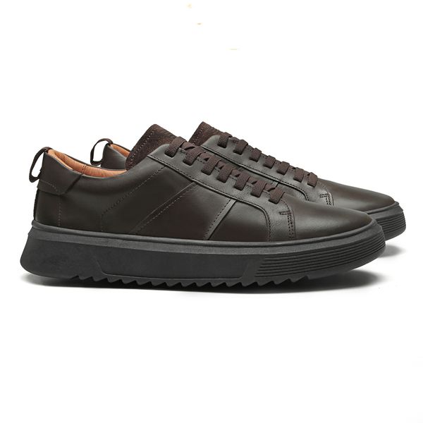 TÊNIS MASCULINO CASUAL EM COURO MARROM - 0049 5022... - SERGIO`S