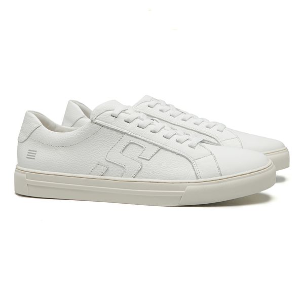 TÊNIS MASCULINO CASUAL EM COURO BRANCO COM CONFORT... - SERGIO`S