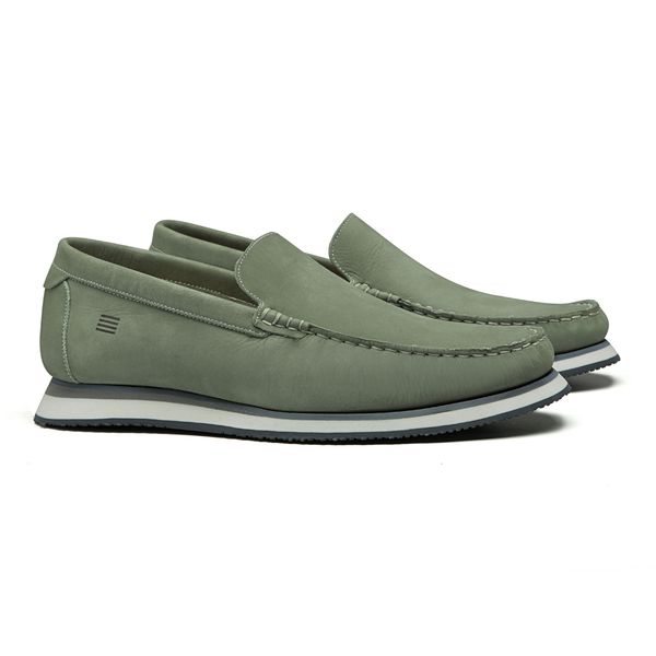 SAPATO MOCASSIM MASCULINO CASUAL EM COURO VERDE CO... - SERGIO`S