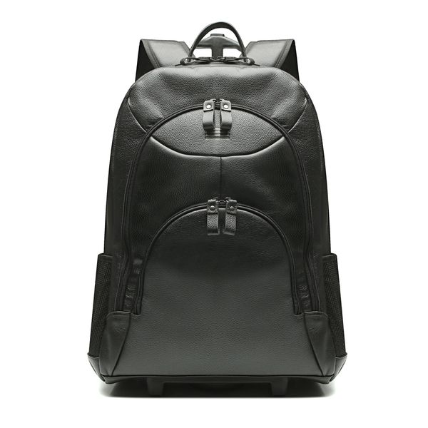 MOCHILA PORTA NOTEBOOK MASCULINA EM COURO COM RODI... - SERGIO`S
