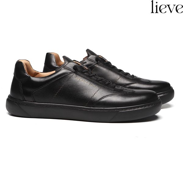 TÊNIS MASCULINO CASUAL EM COURO PRETO LINHA LIEVE ... - SERGIO`S