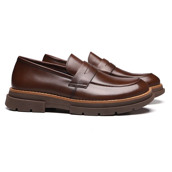SAPATO LOAFER MASCULINO CASUAL EM COURO MARROM - ... - SERGIO`S