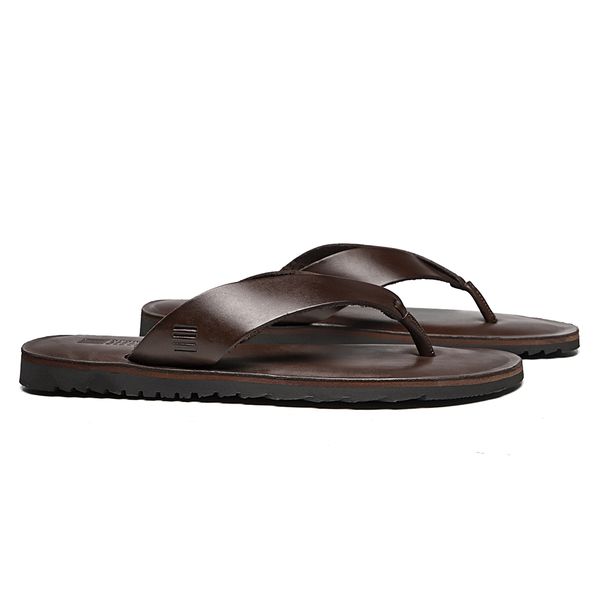 CHINELO MASCULINO CASUAL EM COURO MARROM - 0043 11... - SERGIO`S