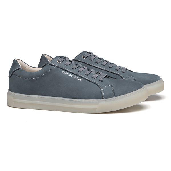 TÊNIS MASCULINO CASUAL EM COURO AZUL COM CONFORTO ... - SERGIO`S