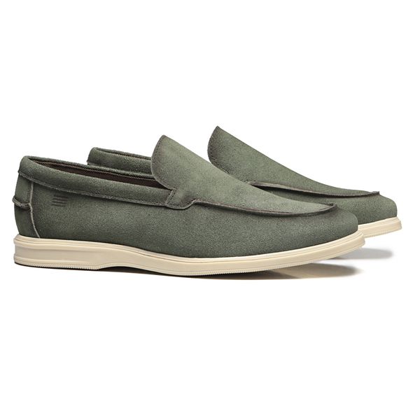SAPATO MOCASSIM MASCULINO CASUAL EM COURO VERDE - ... - SERGIO`S